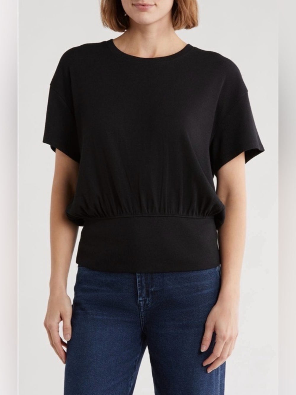 Melrose and Market Banded Hem Short Sleeve Top